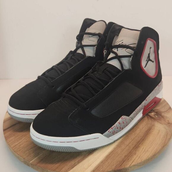 JORDAN FLIGHT LUMINARY 551820-005 BLACK/GREY/GYM RED Mens Size 12